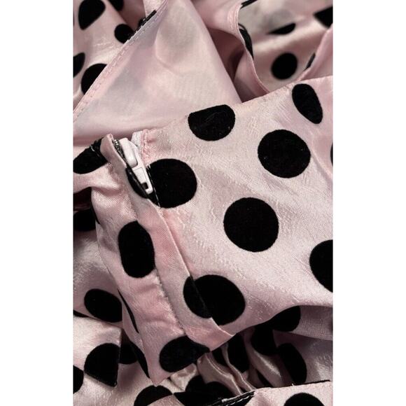 Nicolette Mason For ModCloth Pink Polka Dot Dress Size M Retro Pin-Up - Picture 8 of 8